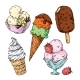 Ice Cream Dessert Sketch Hand Drawn Vector - GraphicRiver Item for Sale