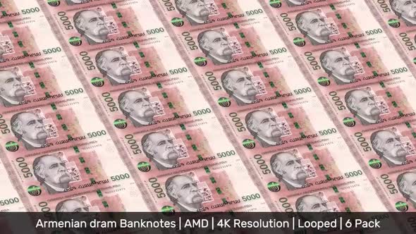 Armenia Banknotes Money / Armenian dram / Currency ֏ / AMD/ | 6 Pack | - 4K