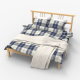 Double Bed Pine Wood - 3DOcean Item for Sale