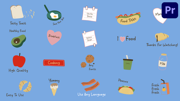 Food Titles | Premiere Pro MOGRT