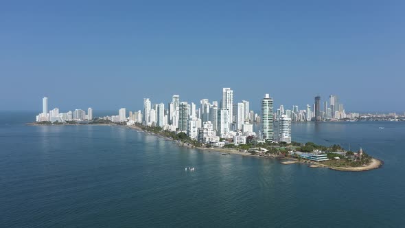 Modern Skyline of Cartagena De Indias Colombia