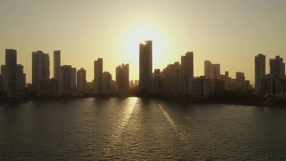 Miami Florida Sunset Skyscrapers