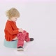 Cranky Tired Sleepy Toddler Girl Sitting on Potty Telling Parents to Bring Toys - VideoHive Item for Sale