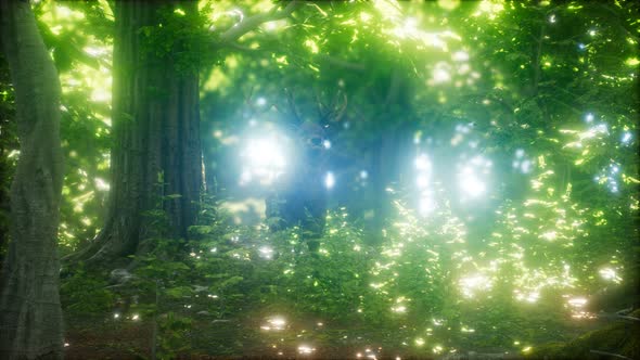 Great Red Deer in a Green Forest alt