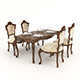 Classic Dining Table and Chairs 21 - 3DOcean Item for Sale