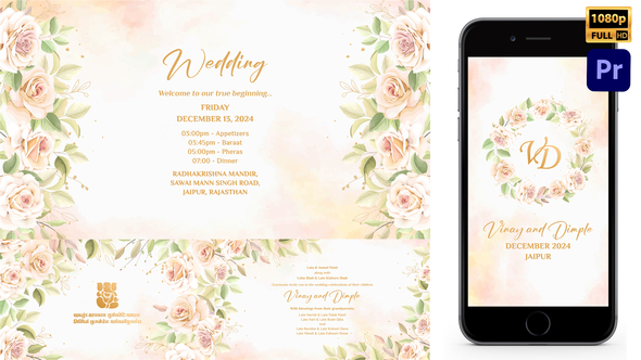 Indian Floral Wedding Invitation_MOGRT