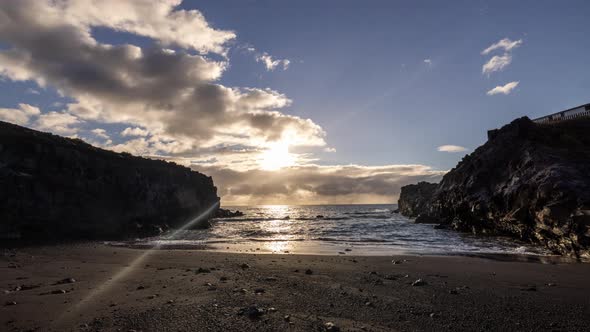 A Beach in La Palma Beach at Sunrise