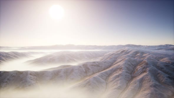 Mountain Landscape with Deep Fog at Morning