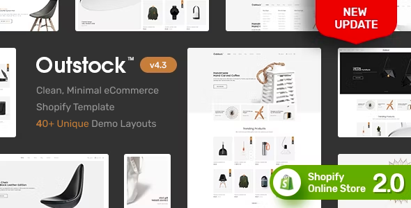 Shopify - Outstock Limpio, mínimo, arrastrar y soltar