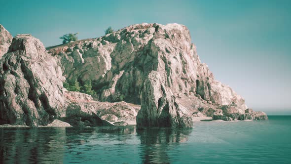 Baltic Sea Coast on the Rocky Island