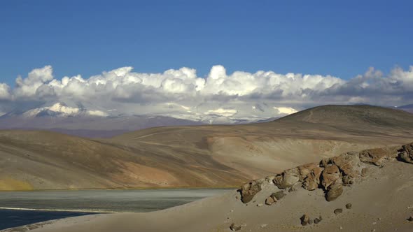 Time lapse of clouds moving over dunes in the Atacama Desert, South America