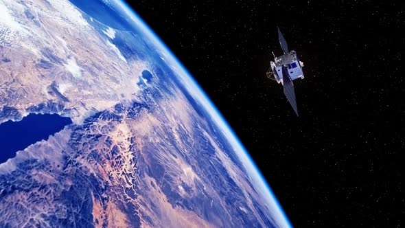 Space Satellite Exploring The Surface Of The Earth alt