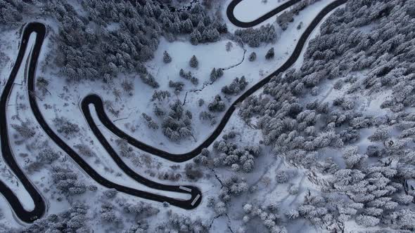 The Bendings Roads of Maloja Pass High Alpine Road in Switzerland