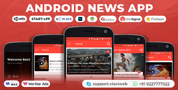 Android News Application (Simple News, Photo, Video News, Admob with GDPR)