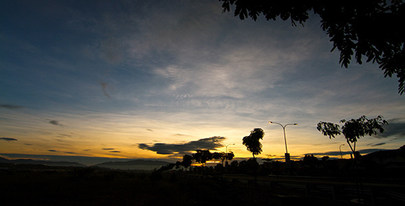 Blue Sky Sunrise Time Lapse Wide Shot - Full HD