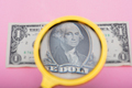 Close up shot of dollar not seen through glass - PhotoDune Item for Sale