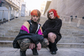 Couple of a boy with a transgender girl with an urban look. - PhotoDune Item for Sale