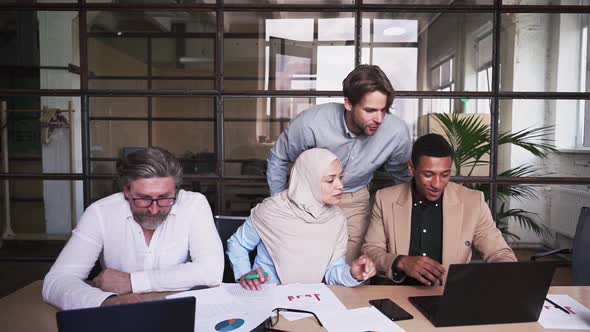 Business team working in a modern office.