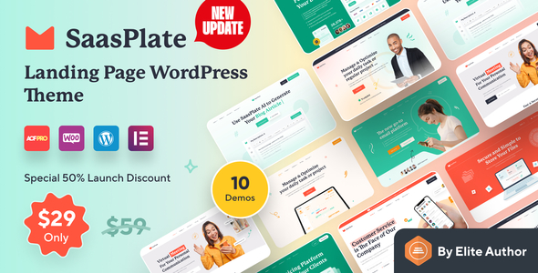 SaasPlate –  Landing Page WordPress Theme