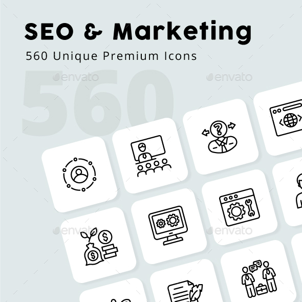 SEO and Marketing Unique Icons