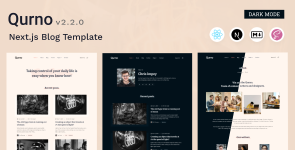 Qurno - Minimal Blog Nextjs Template