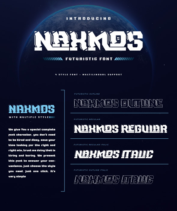 NAXMOS | Futuristic Font
