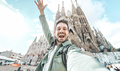 Happy tourist visiting La Sagrada Familia, Barcelona Spain - PhotoDune Item for Sale