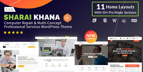 Sharai Khana – Computer Repair & Multi-Concept Professional Services WordPress Theme