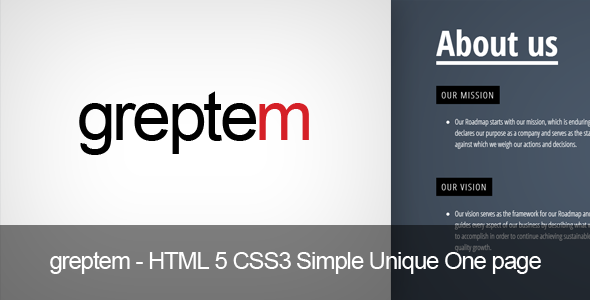 GReptem - HTML 5 CSS3 Simple One page 