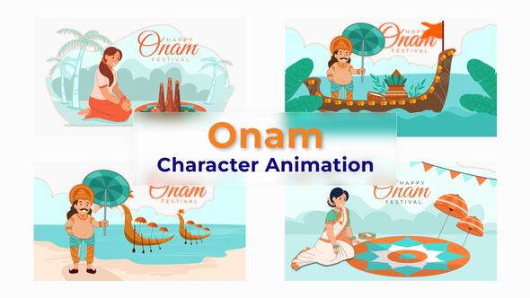 Onam Festival Premiere Pro Animation Scene