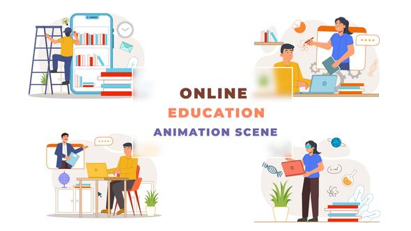 Online Education Animation Scene