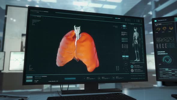 Detecting dangerous virus cell after the respiratory organ examination process alt