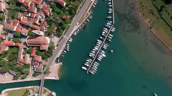 Aerial view of Osor cityscape at Cres island, Croatia.