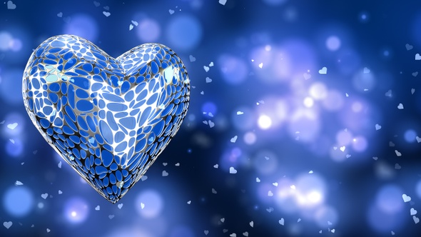 Modern Abstract Heart Blue