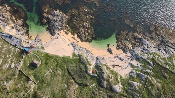 Vibrant Sunlight At The Sea Coast Of Coral Strand Beach In Connemara, Ireland - Lovely Nature Landsc