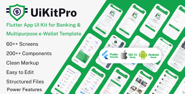 UikitPro Flutter App - Multipurpose e-Wallet & Banking Mobile Template