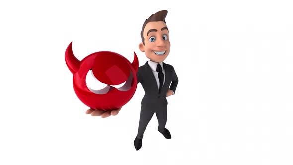 Fun 3D cartoon business man