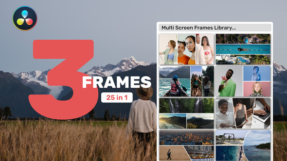 Multi Screen Frames Library - 3 Frames for DaVinci Resolve