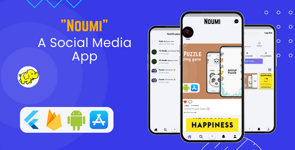Noumi - Social Media App With Chat | Flutter & Firebase Backend | Android & iOS