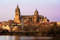 Scenic view of Salamanca at sunset with the cathedral reflected in the Tormes river - PhotoDune Item for Sale