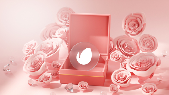 Rose Box Valentine Logo Reveal 3D alt