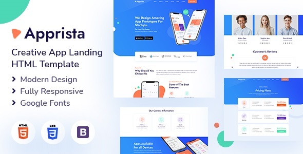 Apprista | Creative App Landing HTML Template