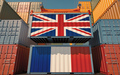 Two cargo Container with France and United Kingdom flags. - PhotoDune Item for Sale