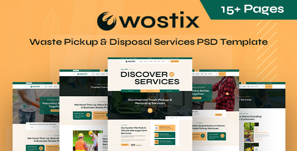 Wostix - Waste Pickup & Disposal Services PSD Template