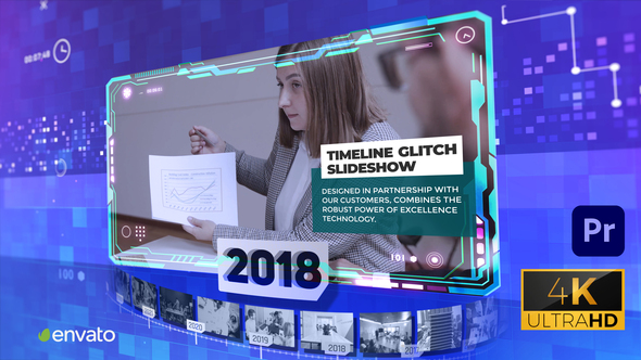 Corporate Timeline Glitch Slideshow 4k Premiere Pro