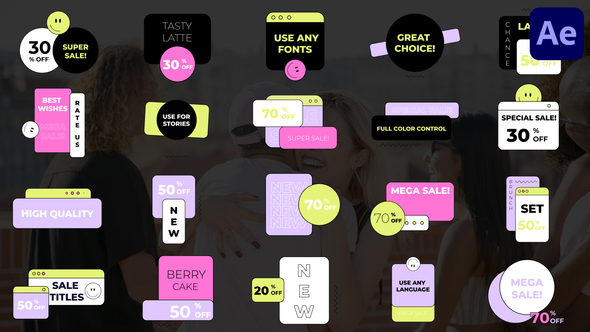 Cute Sale Titles for After Effects alt