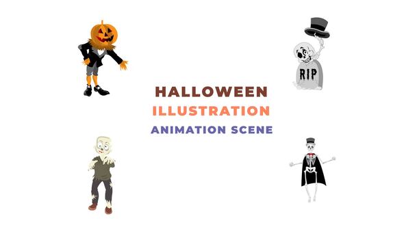 Halloween Ghost Character Animation Scene