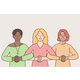 Smiling Multiracial Women Show Unity - GraphicRiver Item for Sale