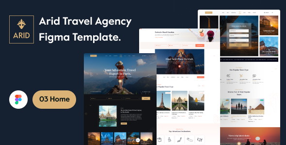 Arid - Travel Agency Figma Template