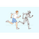 Robot and Human Run Competition - GraphicRiver Item for Sale
